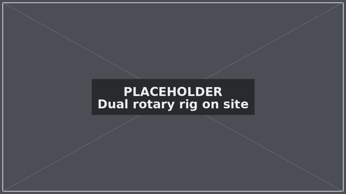 Dual rotary drilling rig set up on a well site
